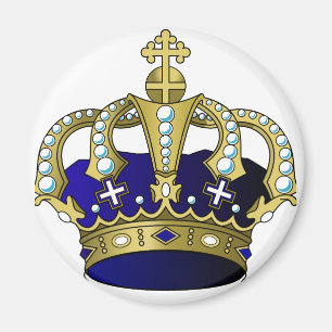 Blue & Gold Royal Crown Magnet