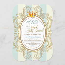 Blue Gold Royal Prince Baby Dusche Einladungen