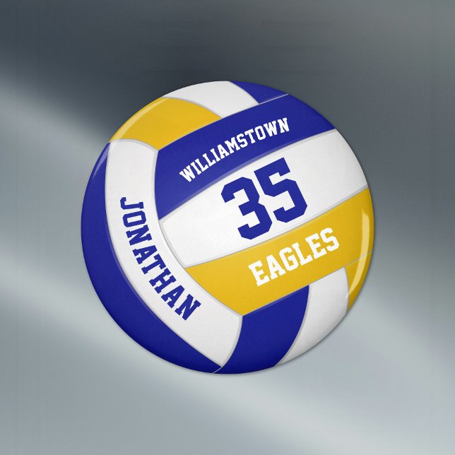 Blue Gold School Farben Team Gaben Volleyball Magnet (on stainless steel surface)