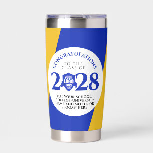 Blue Gold School Uni University Abschluss Thermobecher