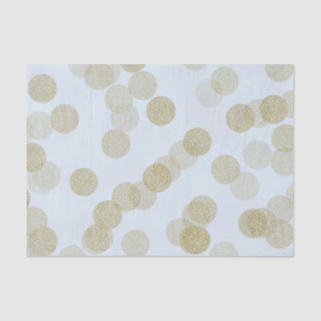 Blue & Gold Shimmer Glitzer Dots Seidenpapier (Vorderseite)