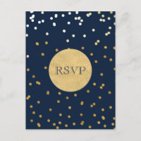 Blue & Gold Shiny Confetti Dots Chic Moderne UAWG