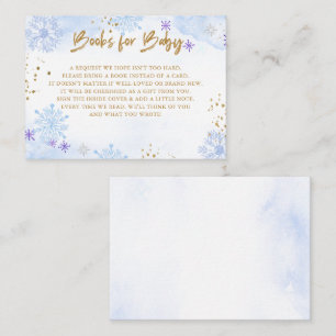 Blue Gold Snowflakes Baby Showbucher anfordern Begleitkarte