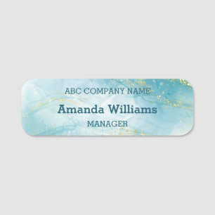Blue Gold Sparkle Mitarbeiter Namensschild