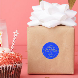 Blue Gold Star Beste Mama je Tag der Moderne Runder Aufkleber