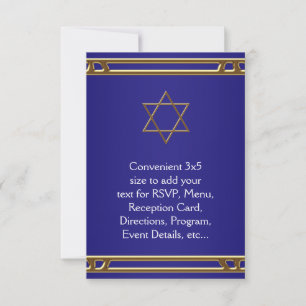 Blue Gold Star der David UAWG All Purpose RSVP Karte