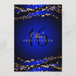 Blue & Gold Stardust | Sweet 16 Einladung