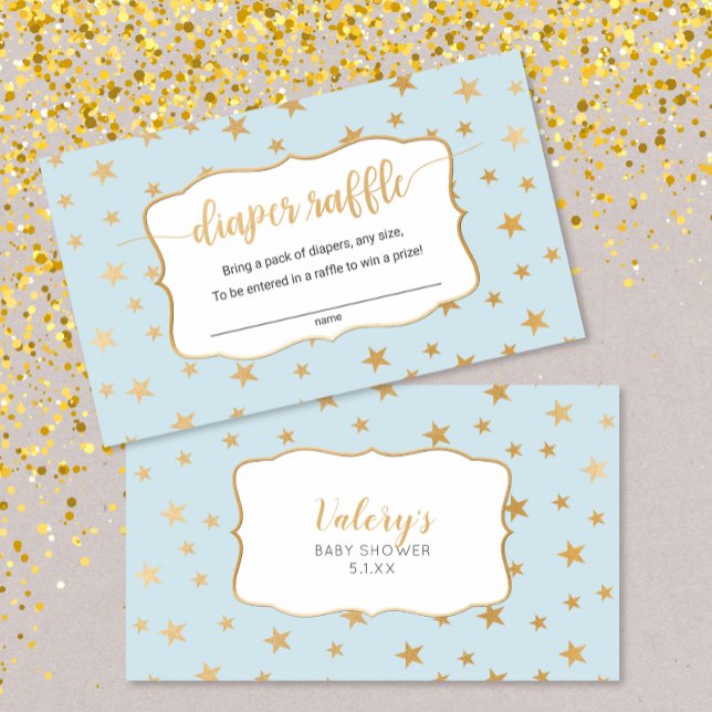 Blue Gold Stars Junge Gewinnkarte Visitenkarte (Von Creator hochgeladen)