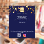 Blue Gold-Sterne-Firmenlogo Qr-Codeinstagramm Flyer<br><div class="desc">Personalisieren Sie Ihr Firmenlogo,  Ihren Namen,  Ihre Adresse,  Ihren Text,  Ihren eigenen QR-Code und fügen Sie ihn Ihrem Instragentenkonto hinzu. Marineblau,  mit goldenen Sternen geschmückt.</div>