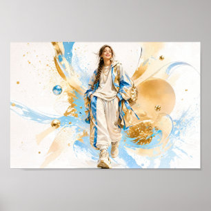 Blue Gold Streetwear Mode Poster