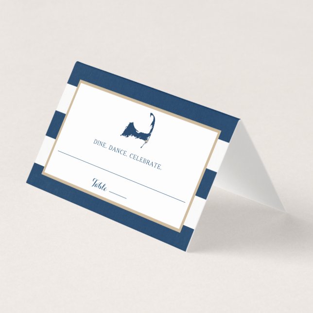 Blue Gold Streifen Chatham Cape Cod Hochzeitssaal (Vorderseite)