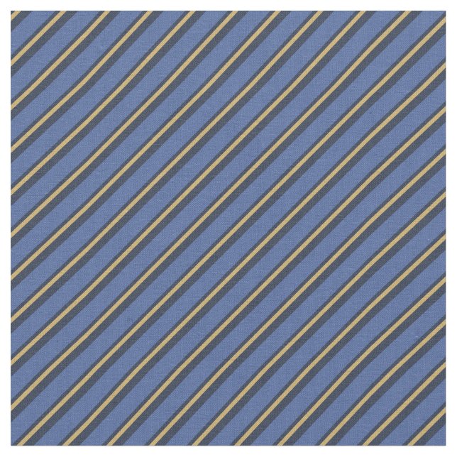 Blue & Gold Stripes Stoff (Nahaufnahme)