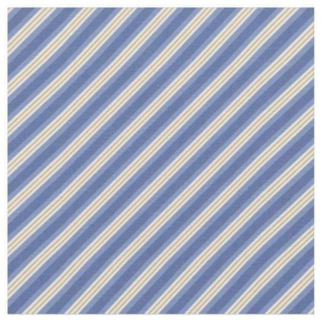 Blue & Gold Stripes Stoff (Nahaufnahme)