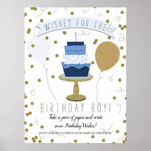 Blue & Gold Sugar ist süße 1. Erste Geburtstagstor Poster