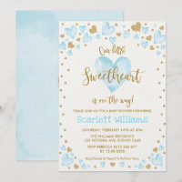 Blue Gold Sweetheart Valentines Boy Baby Dusche