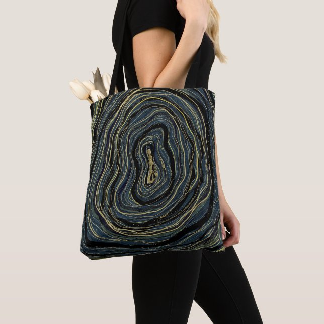 Blue Gold Swirl Glam Art (Von Nahem)
