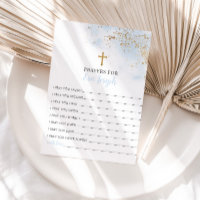 Blue Gold Taufe Gebet-Karte für Baby Card