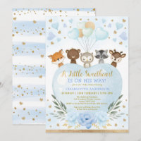 Blue Gold Valentines Sweetheart Baby Boy Dusche