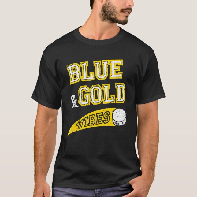 Blue & Gold Vibes Hockey Team Fan T-Shirt (Vorderseite)