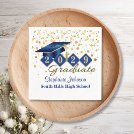 Blue Gold von Custom Graduation Party Serviette