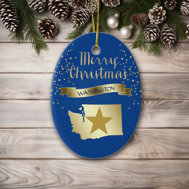 Blue Gold Washington Keramik Ornament (Von Creator hochgeladen)