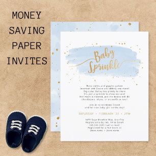 Blue Gold Watercolor Baby Sprinkle PAPIER laden
