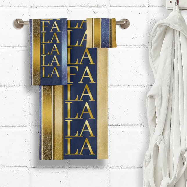 Blue Gold Weihnachten für La La Pattern#27 ID1009 Badhandtuch Set (Von Creator hochgeladen)