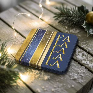 Blue Gold Weihnachten für La La Pattern#27 ID1009 Rechteckiger Pappuntersetzer