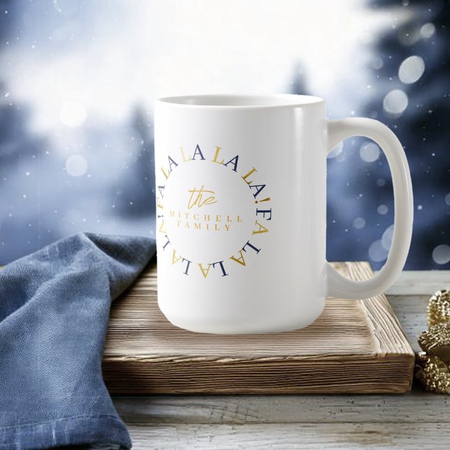 Blue Gold Weihnachten La-ID1009 Kaffeetasse (Von Creator hochgeladen)
