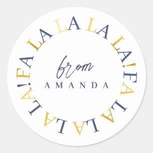 Blue Gold Weihnachten La-ID1009 Runder Aufkleber