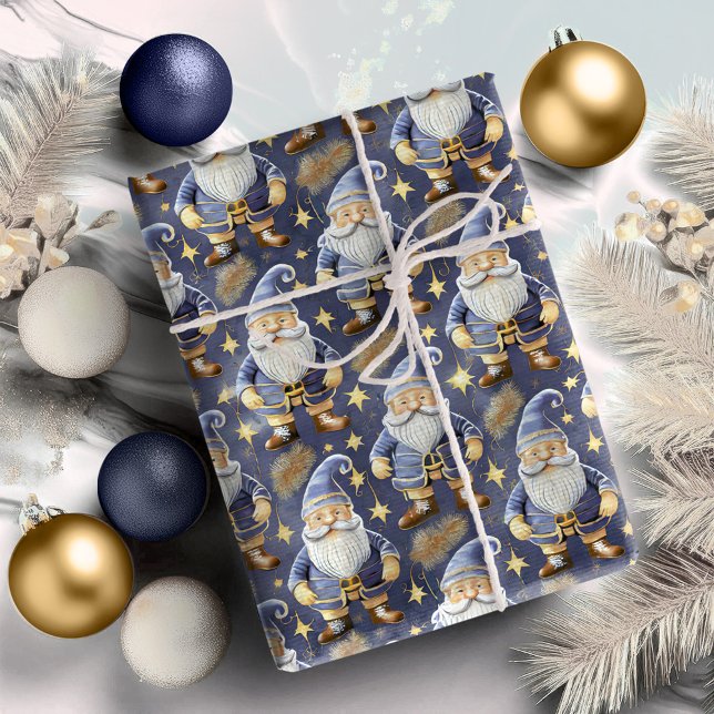 Blue Gold Weihnachtsmuster#11 ID1009 Geschenkpapier (Von Creator hochgeladen)
