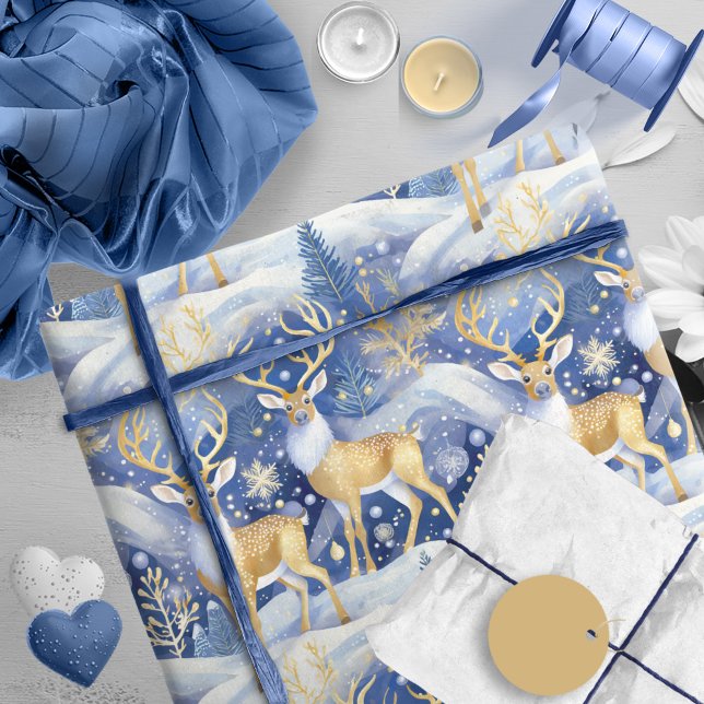 Blue Gold Weihnachtsmuster#14 ID1009 Geschenkpapier (Von Creator hochgeladen)
