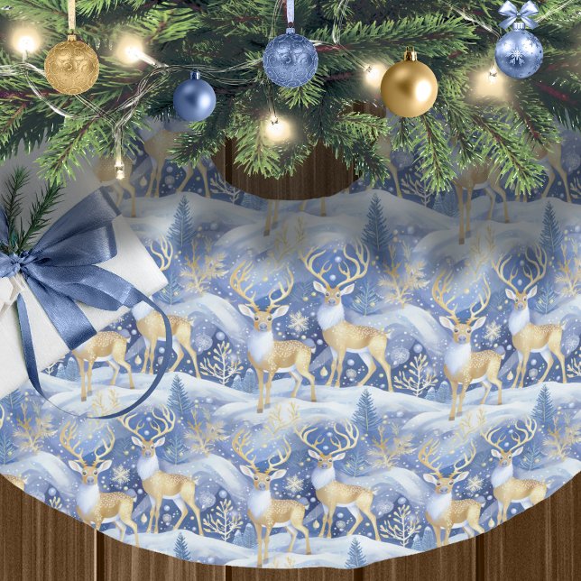 Blue Gold Weihnachtsmuster#14 ID1009 Polyester Weihnachtsbaumdecke (Von Creator hochgeladen)