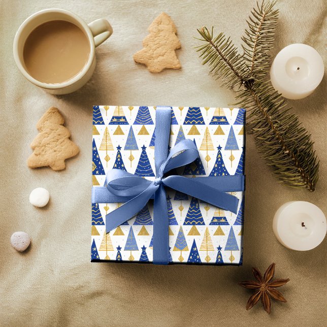 Blue Gold Weihnachtsmuster#25 ID1009 Geschenkpapier (Von Creator hochgeladen)