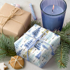 Blue Gold Weihnachtsmuster#26 ID1009 Geschenkpapier