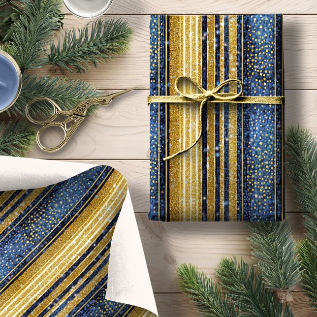 Blue Gold Weihnachtsmuster#28 ID1009 Geschenkpapier (Von Creator hochgeladen)
