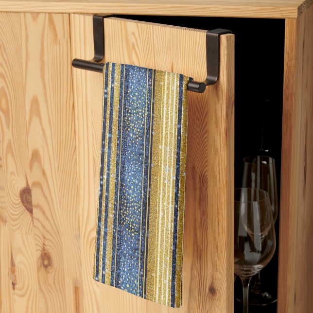 Blue Gold Weihnachtsmuster#28 ID1009 Geschirrtuch (Drittel gefaltet)