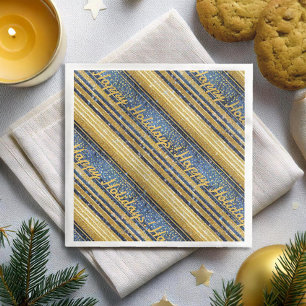 Blue Gold Weihnachtsmuster#28 ID1009 Serviette