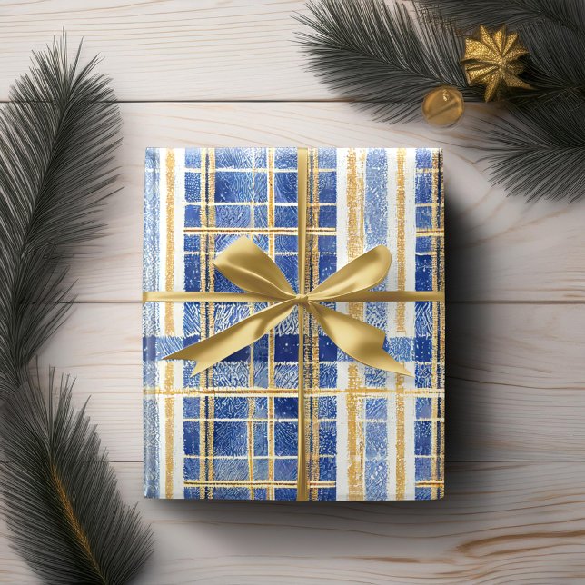 Blue Gold Weihnachtsmuster#2 ID1009 Geschenkpapier (Von Creator hochgeladen)