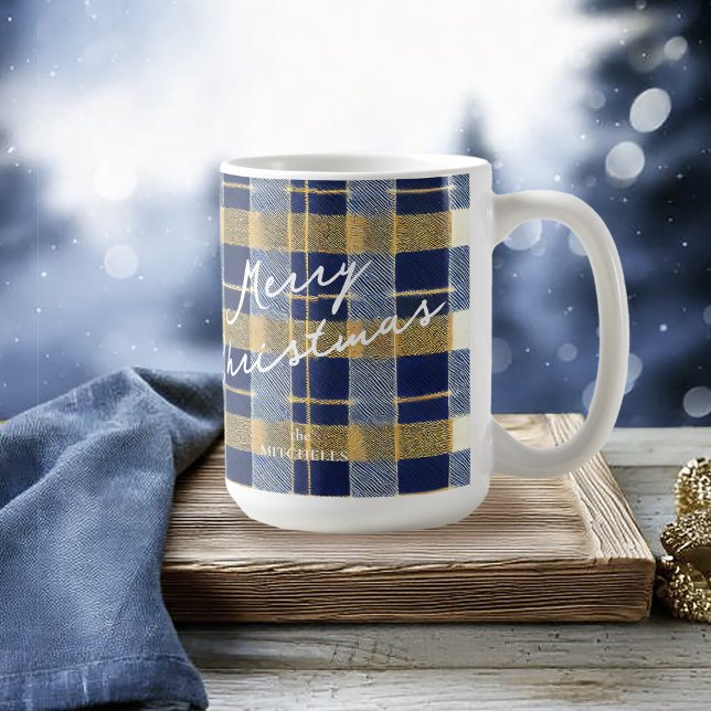 Blue Gold Weihnachtsmuster#7 ID1009 Kaffeetasse (Von Creator hochgeladen)