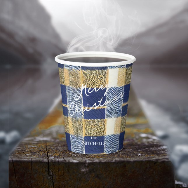 Blue Gold Weihnachtsmuster#7 ID1009 Pappbecher (Von Creator hochgeladen)