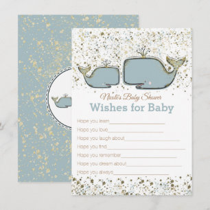 Blue & Gold Whales wünscht sich ein Baby Showspiel Einladung