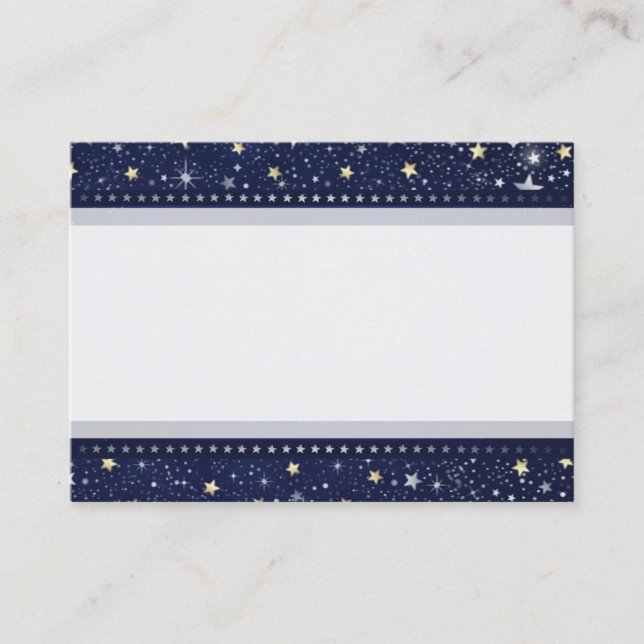 Blue Gold & White Star BLANK Wedding Seating CardS Platzkarte (Vorderseite)