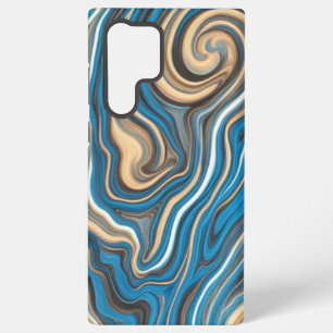 Blue & Gold Wirbel Waves S22 Ultra-Case Samsung Galaxy Hülle