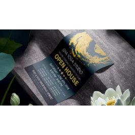 Blue & Gold YOGA Massage Therapie Studio Open Hous Flyer