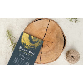 Blue Gold Yoga Massage Therapy ZEN Sign Price List Werbekarte