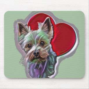 Blue Gold Yorkshire Yorkie Terrier Mousepad