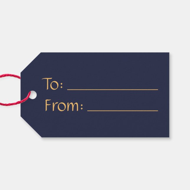 Blue Gold zu / vom eleganten Weihnachtsfest Geschenkanhänger (Rückseite Horizontal)