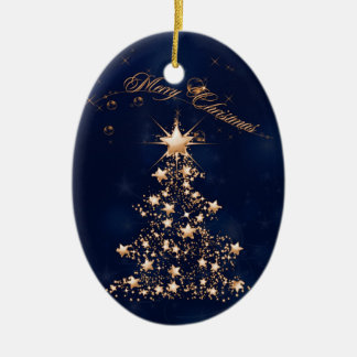 Blue Golden Christmas 2 Keramikornament