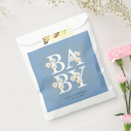 Blue Golden Daisy Glitzer Glow Baby Dusche Geschenktütchen